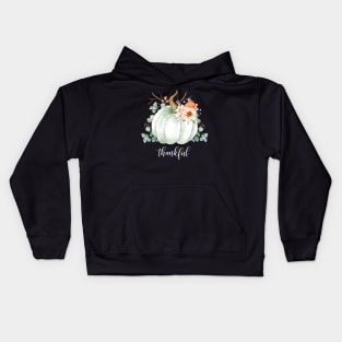 white pumpkin Thankful Kids Hoodie